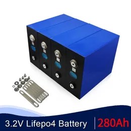 4PCS 3.2V Batteri Prismatisk LIFEPO4 280AH Litiumjärnfosfatceller för Solar12V280AH 12V300AH PACK EU US TAX FREE