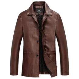 高品質の厚い冬の革のジャケット男性メンズレザージャケットとコートの台座の雌jair homme chaqueta cueroホムブレceket