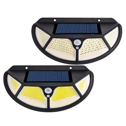 Luzes de inundação solar 102 LED Sensor de movimento solar Luz de parede ao ar livre Lâmpada de segurança de quintal à prova d'água Lâmpada solar para o pátio de rua do jardim ao ar livre