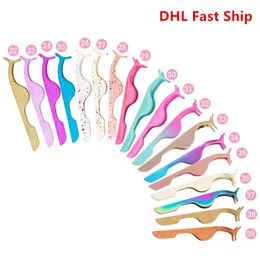 Multifunctional False Eyelashes Tweezers Stainless Auxiliary Eyelash Curler Eye Lash Applicator Clip Makeup Tools DHL Fast Ship