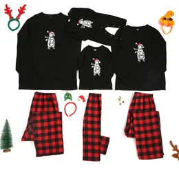 2020 New Family Parent-child Clothes European And American Round Neck Christmas Embroidered Bear Cub Long Sleeve Pajama Set