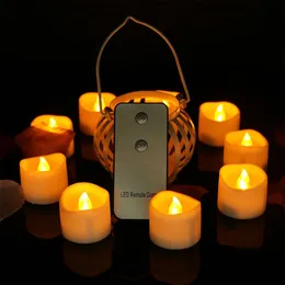 12pcs/24pcs Battery Votive Candles With Remote,Remote Candles,Tealights Fake Led Light Easter Candle for Party Y200531