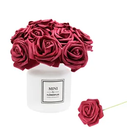 48pcs / lot artificiell ros bukett dekorativa skumrosa blommor brud buketter för bröllops hem parti dekoration bröllop leveranser