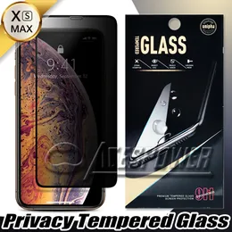 غطاء كامل واقي شاشة للخصوصية من الزجاج المقوى لهاتف Iphone 14 Plus 13 12 Mini 11 Pro Max X XS XR 8 7 6S Plus مع حزمة ورقية
