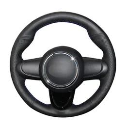 Hand-stitched Black PU Artificial Leather Car Steering Wheel Cover for Mini Coupe 2016 Accessories