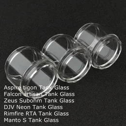 Fat förläng Pyrex Bubble Replacement Bulb Glass Tube för Tigon Falcon Artisan Zeus Sub Ohm DJV Neon Rimfire RTA Manto S Tank DHL