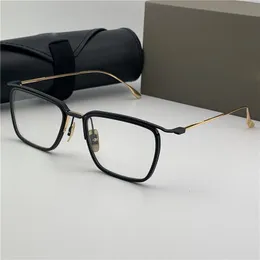 Kvinna Mens Mode Desinger Spectacle Lentes Ramar Slipsar Berömda Märke Desinger Optisk Frame Square Shape Gold Myopia Män Eyewear