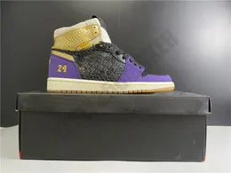 2020 24 8 High Shoe Surgeon 1 1s OG TSS/LA Serpentine black purple gold Mens Basketball Shoes 555088-171 Athletic Sneakers Size 39-46