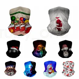 Bożenarodzeniowy Szalik Santa Snowman Xmas Twarz Tarcza Odkryty Sport Rowerowy Magia Headscarf Neck Geter Christmas Decoration Supplies Rra3453