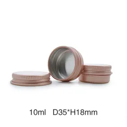 10g Rose Gold Tom Aluminium Cosmetic Containers Pot Lip Balm Jar Tenn För Krämsalva Handkräm Hårvax Förpackning Box Sn1528