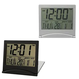 Digitale kalender Opvouwbare LCD Digitale wekker Bureautafel Weer Bureautemperatuur Ectronic Huishoudelijke Miniklok