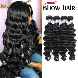 Ishow Mink Brazilian Body Straight Deep Water Human Hair Bundles Unprocessed Human Hair Extensions Brazilian Hair Weave Bundles