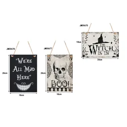 Halloween Hanging Welcome Sign Wooden Plaque Board for Haunted House Home Door Window Wall Decoration JK2010KD