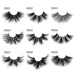 20 styles 25 mm 5D Mink Eyelashes Dramatic Long Mink Lashes Makeup Full Strip Lashes 25mm False Eyelashes 3D Mink Eyelashes Reusable DHL