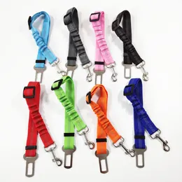 Assento Pet Segurança Dog Vehicle Car Belt Elastic Reflective Dog Cinto de segurança Harness chumbo Leash Clipe Levert frete grátis LX3108