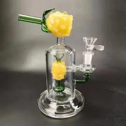Beher bongs nargile baş ve satır içi ananas cam su bongs dab teçhizatlar sigara içmek kalın cam su boruları nargile tütün için duman