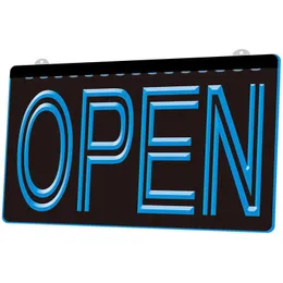 LS0004 Light Sign Open Overnight Shop Bar Pub Club 3D Gravura LED Varejo por atacado