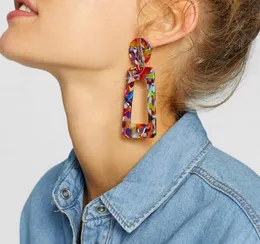 New Bohemian Style Acetate Geometric Rectangle Drop Earrings For Women Fashion Resin Acrylic Irregular Dangle Earring Epacket Free