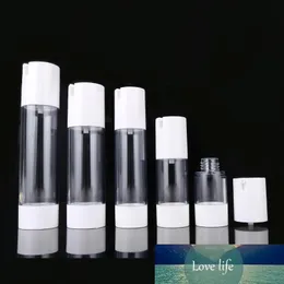 300pcs 15ml 30ml 50ml Klar plast Tom Kosmetisk luftfri flaska Vit Top Refillerbara Pump Dispenser Flaskor för Travel Lotion