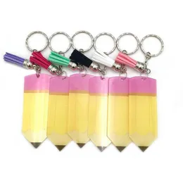 Keyring Keychain Tassel Decorative Buckle 8*3CM Acrylic Teacher Appreciation Gift Pencil Dangle Charms Key Chain Christmas Halloween