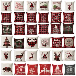 Fodera per cuscino natalizio Cuscini decorativi per soggiorno Fodera per cuscino natalizio Divano Cuscino scozzese Cuscino per sedia 45X45 cm