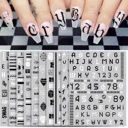Nail Sticker Gothic Letters Liten Daisy Transfer Vackra Dekaler Dekoration Tillbehör DIY Design Mysig Klistermärke Nail Art
