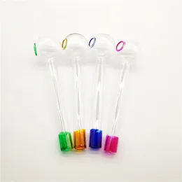 30pcs Glass Water Pipe Handcraft Pyrex Oil Burner Pipe 4 Colors Mini Smoking Hand Pipes Glass Water Bong