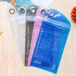 2000st/Lot Waterproof Plastic Retail Hang Hole Package Bag Hang Poly Soft för kabel Smarttelefonfodral Packaging Bag