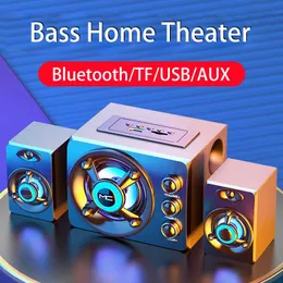 2020 LED Computer Combination Speakers AUX USB Wired Wireless Bluetooth Audio System Home Theater Surround SoundBar for PC TV