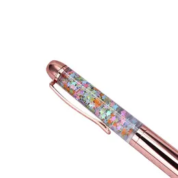 Flower Big Grighter Pusty Barrel Pen Glitter Płócony Paillette Quicksand Herbarium Oil 3d Churry Pen