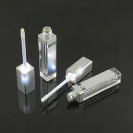 Hot 7ml tubo quadrato lucidalabbra bottiglia vuota lucidalabbra trucco con specchio luminoso a LED contenitori cosmetici trasparenti strumenti per il trucco DHL