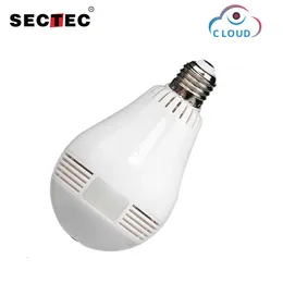 SECTEC Wireless IP Bulb Camera 960P Cloud Panoramiczny Fisheye Home Security Nadzór 360 Stopni 3d VR CCTV WiFi Cam