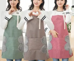 Creative hand wiping apron linen adjustable aprons lace-up sleeveless apron japanese style home kitchen oil and waterproof gown with pocket