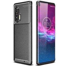 Niepoślizgowe włókno włókna wstrząsowe do wstrząsu Slim Fit Soft TPU Gel Case dla Moto Edge + Hyper One Fusion Plus One Vision Moto G Styus G Power E7