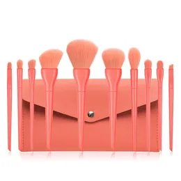 10pcs Doce Colors Makeup Brushes Set Professional Eyeshadow sobrancelha Foundation Pó Blush Blending escovas cosméticos ferramenta livre DHL