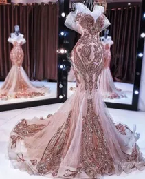 Новое розовое золото русалка вечерние платье