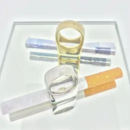 Dheygere Nischendesign Zigarettenring-Persönlichkeit hochrangiger Sense Modetrendy Ringe persönliches Geschenk für Frauen Männer Bijoux Weihnachtsgeschenke