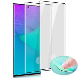 Ny Curved Edge Tempered Glass Telefon Skärmskydd för Samsung Galaxy Note 20 Ultra S20 Plus S10 Not 10 Plus Full Cover Glasfilm
