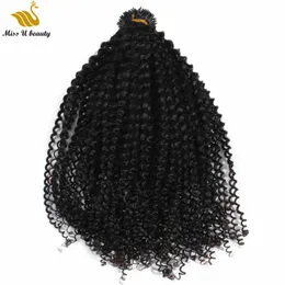 200gram Remy Curly Hair Extensions Cuticle Wyrównane Prebonded I Wskazówka 100/125/200 Nici pakiet 12-30