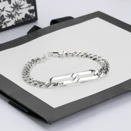 Bracciale Charm Bracciale placcato in argento Lettera di moda per fornitura di gioielli unisex