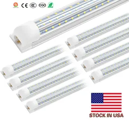 LEDショップライト、8フィート、統合されたT8 LEDチューブ照明器具、4列120W 144W 14400LM、6000K-6500K白、V字型LEDチューブライト