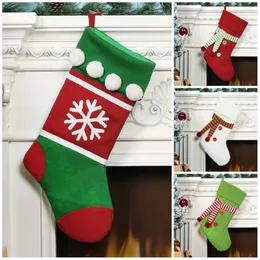 Bas de Noël Fête de Noël Décoration enfants Sacs de bonbons de Noël Arbre de Noël Flocon de neige Chaussettes de Noël enfants cadeau de fête T9I00505