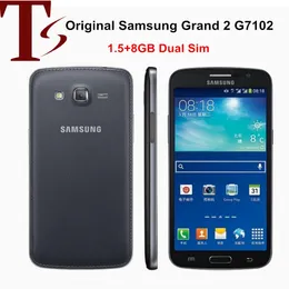 Refurbished Unlocked Original Samsung Galaxy Grand 2 G7102 Quad Core 1.5GB RAM 8GB ROM 8MP Camera 3G WCDMA Dual sim Phone