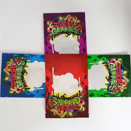 4 стиля Dank Gummies Dry Flower упаковочный пакет мешок с застежкой для застежки -молнии займленная 500 мг мешок мешки Mylar пахнет.