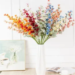 Fake Long Stem Plum Blossom (4 stems/Piece) 40.16" Length Simulation Delphinium for Wedding Home Decorative Artificial Flowers