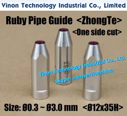 ZhongTe روبي دليل Ø0.3-Ø3.0mm (D12x35H جانب واحد قص) ZZ140 غير القابل للصدأ حالة الفولاذ + روبي إدراج لثقب صغير EDM آلة ZhongTek