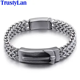 Trustylan Punk Rocker Mäns Wrap Armband 2020 14mm bred 316L Rostfritt stål Hammer Armband för män Armband Smycken Armband