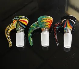 Tigela de bong bong de vidro de cabeça 14,5 mm Male articular plataformas DAB para cachimbos de água Bongs Acessórios para fumantes de Wigwag XL-SA17