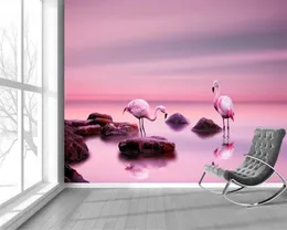 3d Modern Wallpaper Custom 3d Animal Wallpaper Pink Fantasy Landscape Lucky Bird Home Improvement Wallpaper