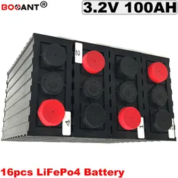 16PC / LOT DEEP CYCLE 100AH ​​LIFEPO4 Batteri 3.2V för elektrisk golfbil Uppladdningsbar Litium Ion 100ah 200Ah Gratis frakt
